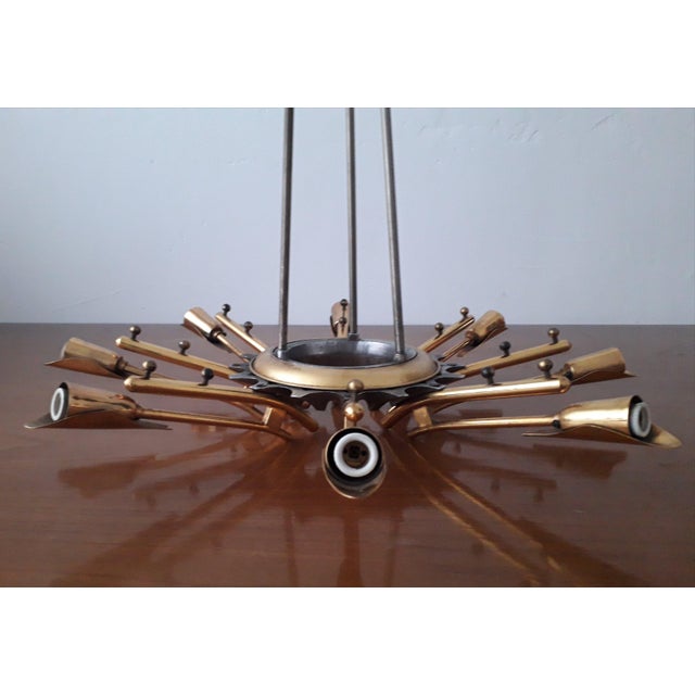 Metal Dahlia Chandelier by Max Ingrand for Fontana Arte, 1954 For Sale - Image 7 of 18