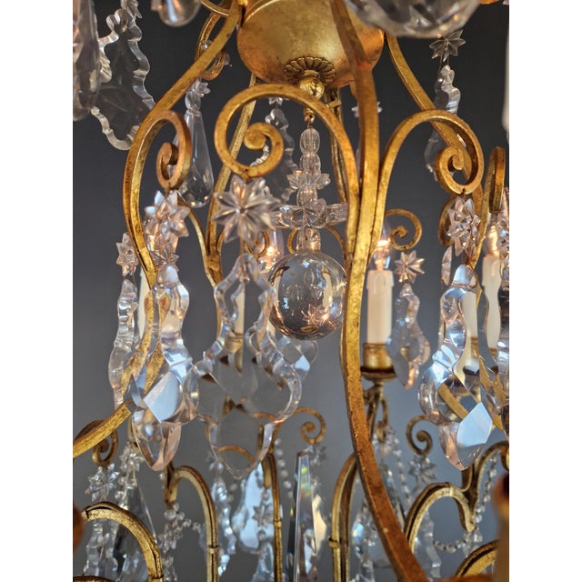 Antique Napoleon III Second Empire Chandelier Crystal Gold For Sale - Image 11 of 12