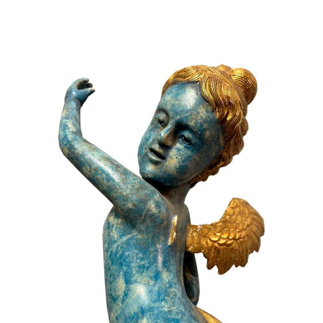 Hand-Carved Cherub Sculptures, 1900, Set of 2 For Sale - Image 13 of 18