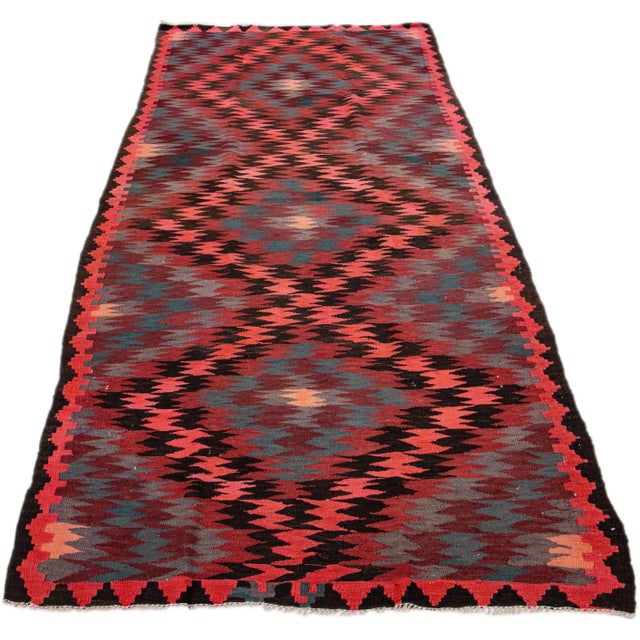 Tribal Mid-20th Century Turkish Kilim Peach Handmade Tribal Wool Rug For Sale - Image 3 of 10