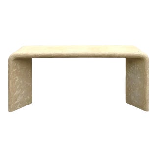 Vintage Plaster Postmodern Crater Finish Waterfall Console For Sale