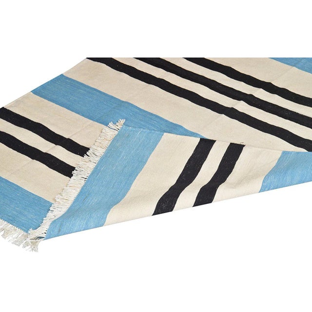 Boho Chic Dittany Rug, 10x14, Baby Blue & Black For Sale - Image 3 of 5
