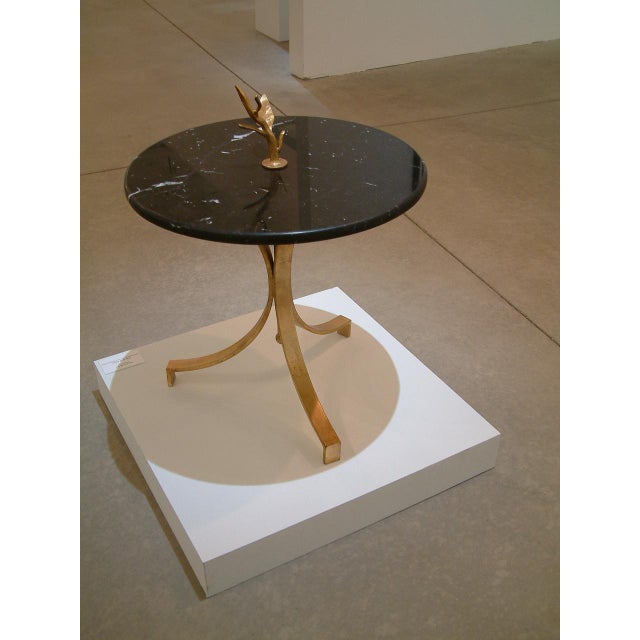 1998 Contemporary Forged and Gilt Gold Steel and Black Marble Occasional Table by Maurice Beane Studios For Sale In Richmond - Image 6 of 8