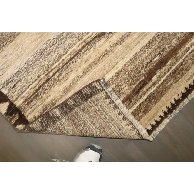 Textile Vintage Abstract Persian Gabbeh Carpet - 3'11" x 6'4" For Sale - Image 7 of 8