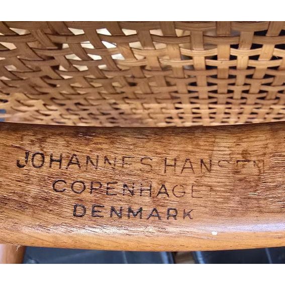 Hans Wegner–Early Jh-501 Teak & Cane Armchairs for Johannes Hansen–Danish Modern–a Pair For Sale - Image 12 of 13