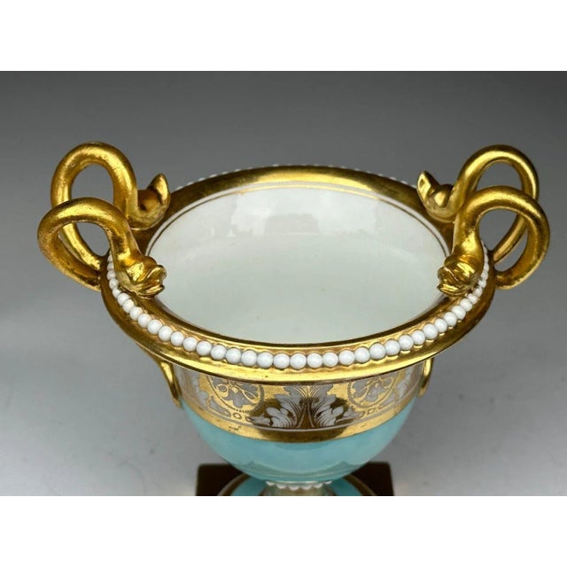 Ceramic Antique Early 19th Century Worcester Flight Barr Porcelain Snake Handle Urn Vase Circa 1810 For Sale - Image 7 of 8