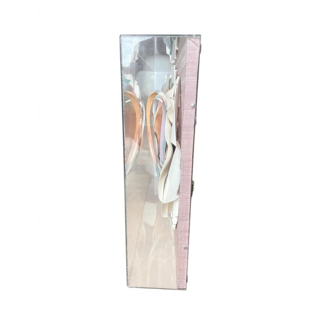 Vintage 1980s Postmodern Don Bowman Incased Lucite Acrylic Paper Wall Art Sculpture Signed Mid Century Modern For Sale - Image 9 of 12