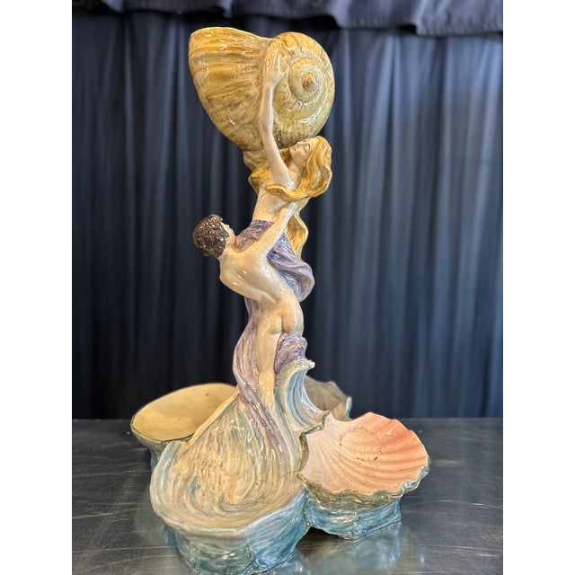 Italian Art Nouveau Glazed Ceramic Centerpiece, 1900 For Sale - Image 15 of 18