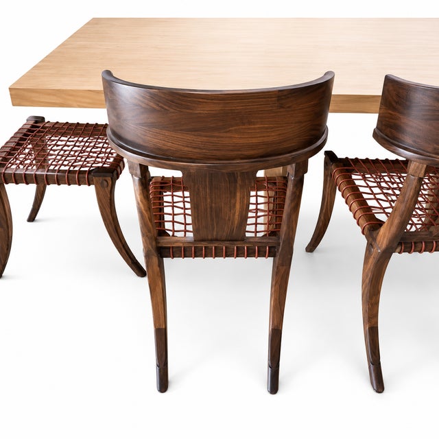 Klismos Style Solid Walnut Dining Chairs -Set of 10 For Sale In San Diego - Image 6 of 7