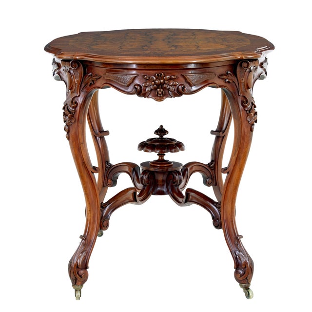 Carved Walnut Occasional Table, 19th Century For Sale - Image 4 of 11