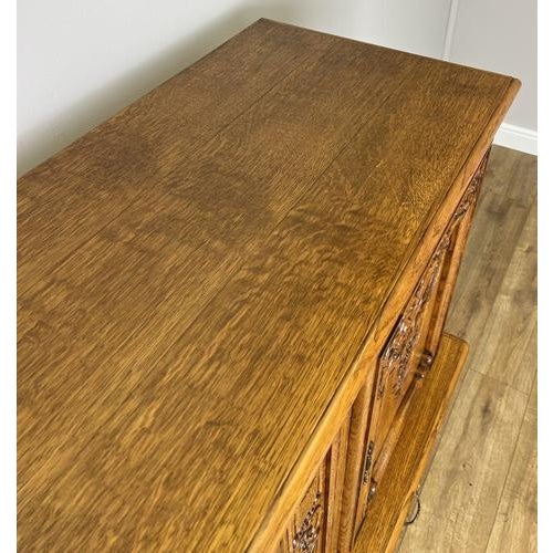 Vintage French Louis XVI Style Oak Carved Sideboard For Sale - Image 11 of 13