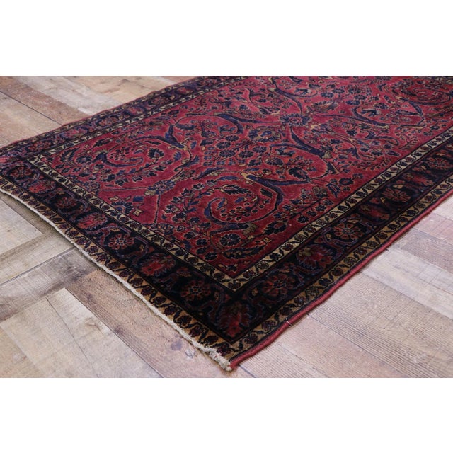 Early 20th Century Antique Persian Sarouk Rug, 03'05 X 04'11 For Sale In Dallas - Image 6 of 9