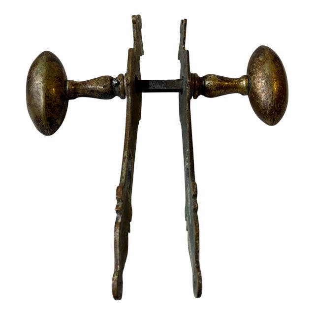 Antique Art Nouveau Brass Door Handle, 1910s For Sale