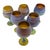 A captivating set of six vintage handblown Hebron glass wine goblets, traditionally known as Phoenician glass, handcrafted...