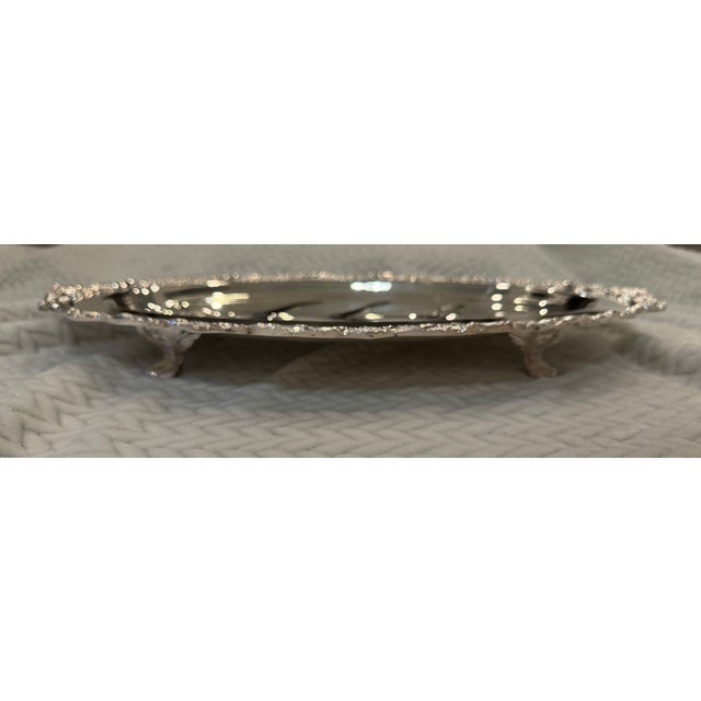 Vintage Ornate Silverplate Footed Tree & Well Carving Platter For Sale In Dallas - Image 6 of 16