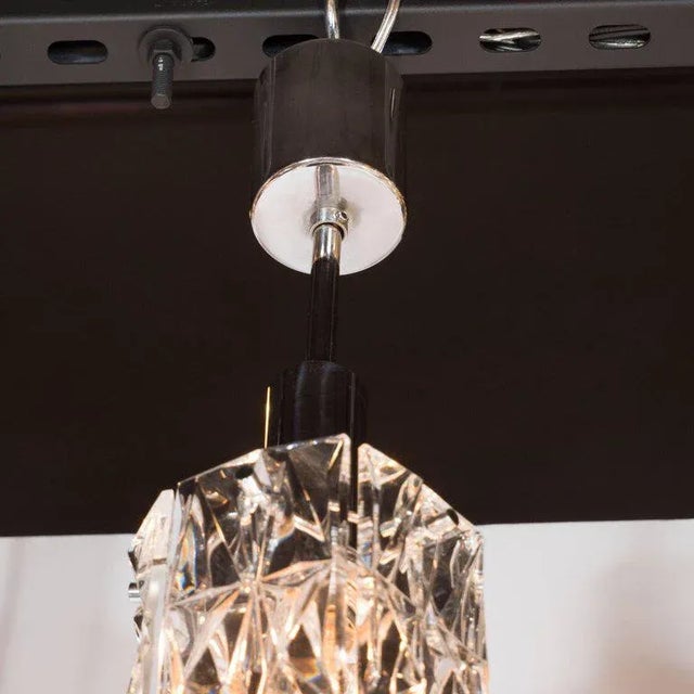 J.T. Kalmar Mid-Century Modern Etched Glass Pendant by J.T. Kalmar For Sale - Image 4 of 6