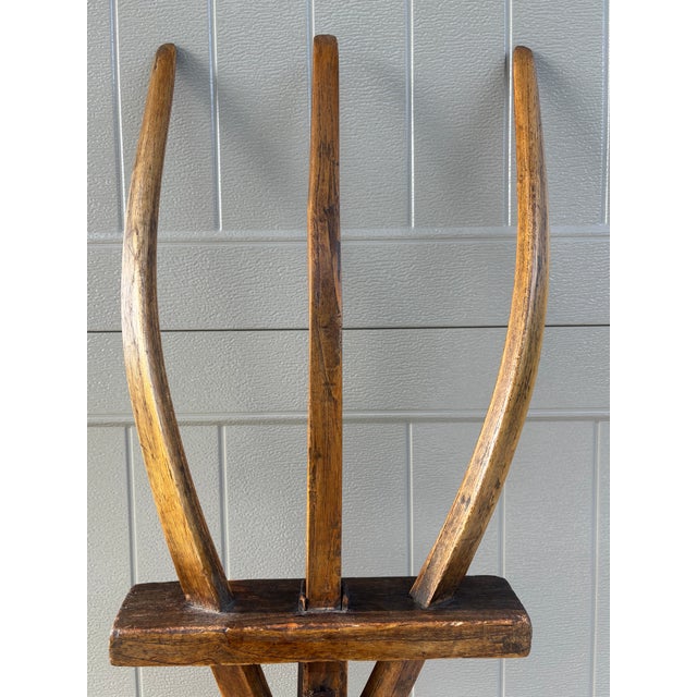 Large 19th Century American Primitive Folk Art Sculptural Hay Fork For Sale - Image 14 of 18