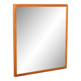 Vintage Sculptural Danish Teak Hanging Wall Mirror by Nordisk Andels-Eksport For Sale