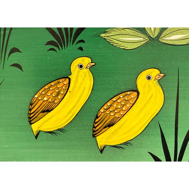 Mid 20th Century Arturo Alcala Mexican Folk Art Painting – Landscape With Birds, Owls, Elephants For Sale In San Francisco - Image 6 of 15