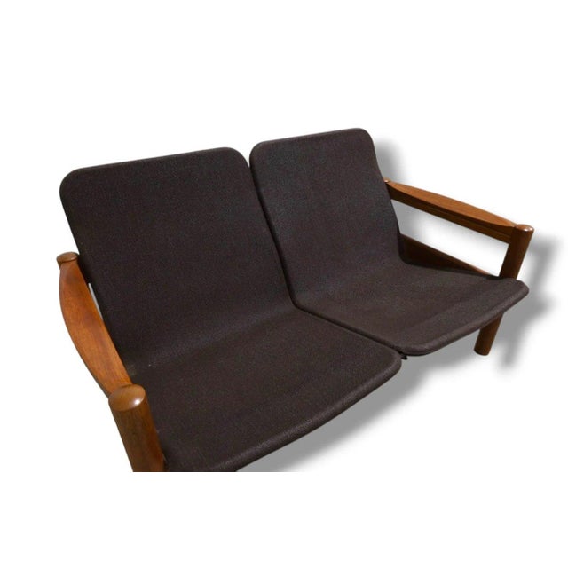 Mid 20th Century Mid-Century Modern Danish Teak Loveseat by Domino Møbler, Denmark For Sale - Image 5 of 6