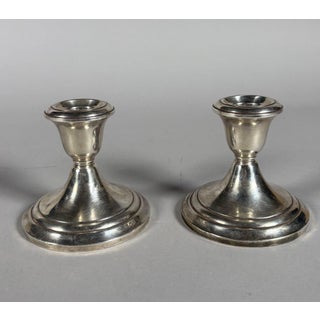 Pair of American 925 silver candlesticks For Sale