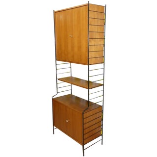 String Ladder Shelf & WHB Shelf with Steel and Wire Cabinet elements For Sale