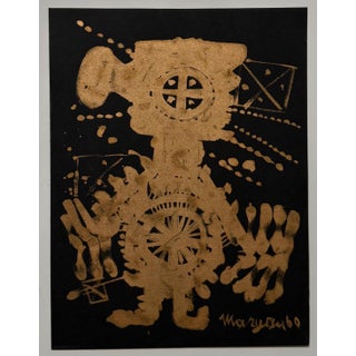 Pinchas Maryan, Polish French Figurative Abstract Art Brut Expressionist Lithograph Maryan, 1960 For Sale