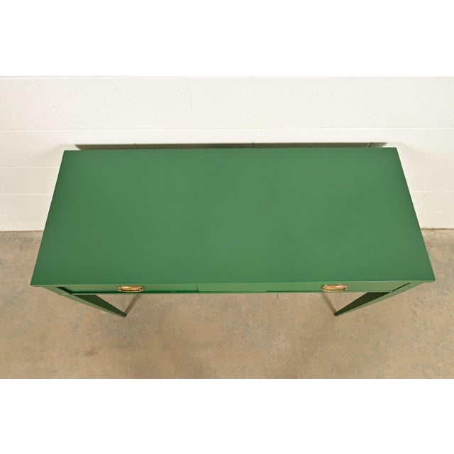 John Widdicomb Antique Federal Green Lacquered Console or Entry Table, Newly Refinished For Sale - Image 12 of 15