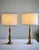 Metal Vintage Brass Neoclassical Hollywood Regency Baluster Table Lamps With Linen Drum Shades - a Pair For Sale - Image 7 of 12