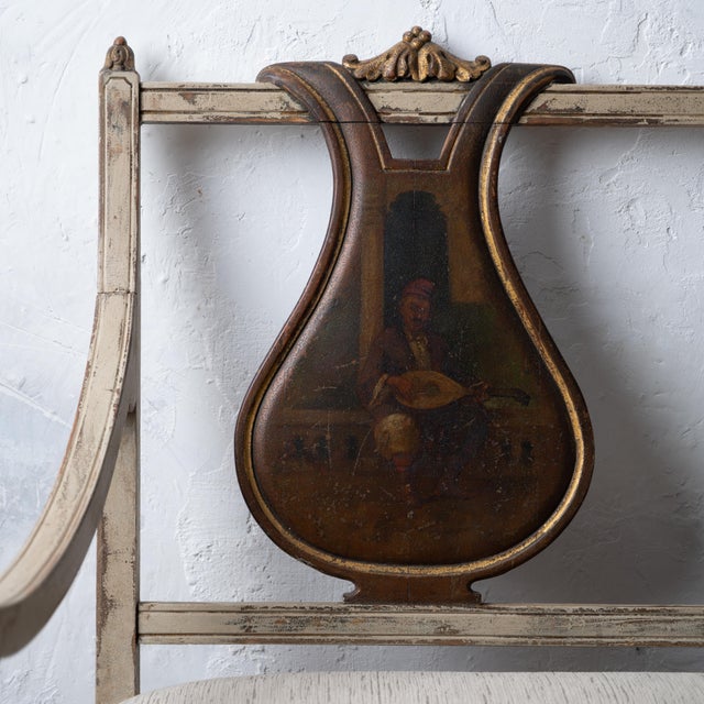 Early 19th Century Continental Neoclassical Painted Settee With Orientalist Scenes, C. 1830 For Sale - Image 5 of 18