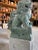 Pair of Large Vintage Chinese Green Soapstone Foo Dog Guardian Sculptures For Sale - Image 9 of 12
