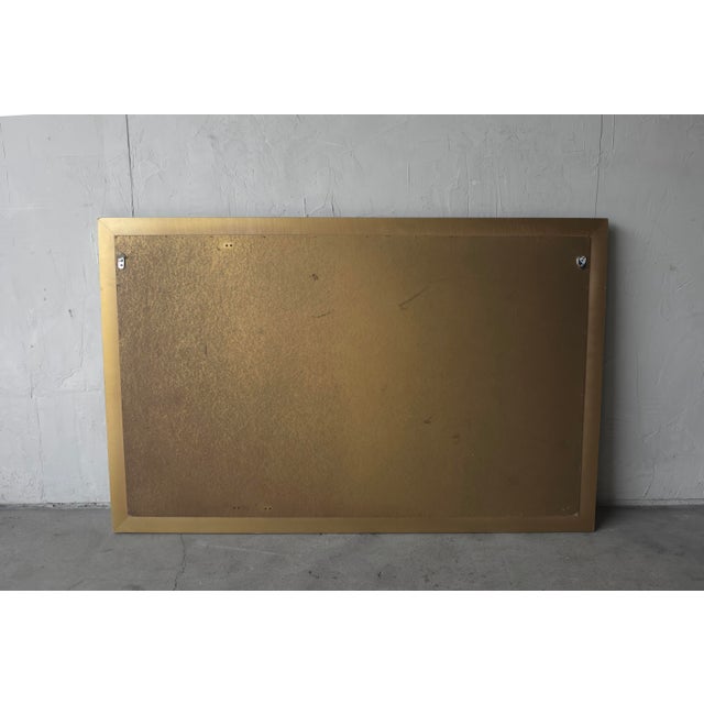 Large Brass Wall Mirror With Etched Bronze by Mastercraft For Sale - Image 9 of 9