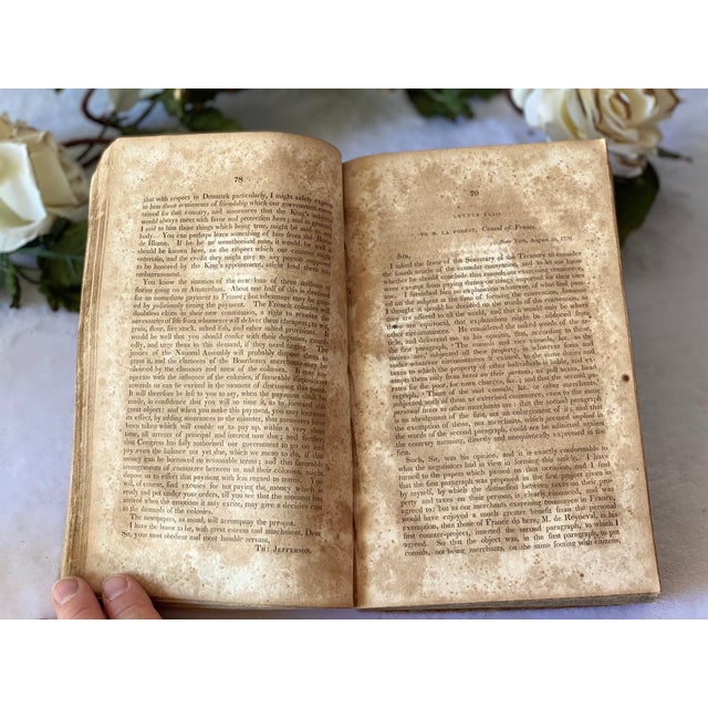 Rare 1829 Antique First Edition Thomas Jefferson Memoir Correspondence and Miscellanies Vol III Book Edited by Jefferson's Grandson Damage For Sale - Image 6 of 7