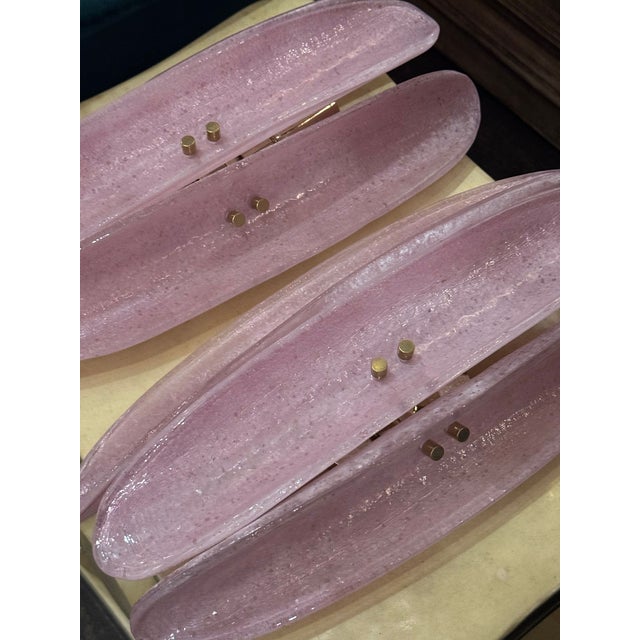 Early 21st Century Pair of Murano Pink Glass Bespoke Sconces For Sale - Image 5 of 6