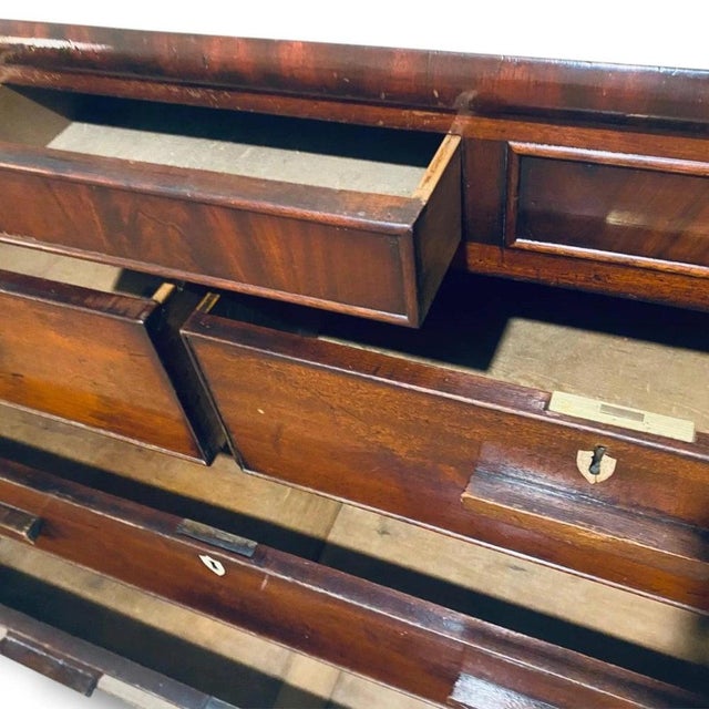 Wood Antique Mahogany Chest of Drawers with Secret Compartment, 19th Century For Sale - Image 7 of 11