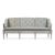 The Tereza Bench from Zentique is a Swedish Gustavian-inspired settee with button-tufted grey-blue raw silk upholstery on...