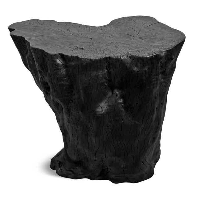 2020s Black Natural Form Stump Side Table / Stool For Sale - Image 5 of 5