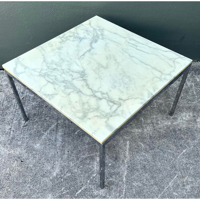 Vintage Knoll Marble Top Side Table For Sale - Image 9 of 12