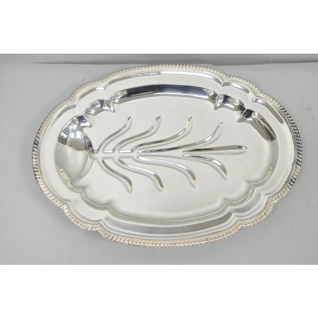 Vintage English Regency Silver Plated Meat Cutlery Serving Platter Tray by Lb For Sale - Image 13 of 13