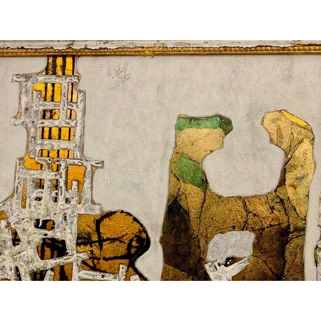 Andrea Stella "The Cart of Dreams" Gold Leaf Oil Mixed Media Painting, Figurative, Italian Contemporary Art, 2010 For Sale - Image 4 of 8
