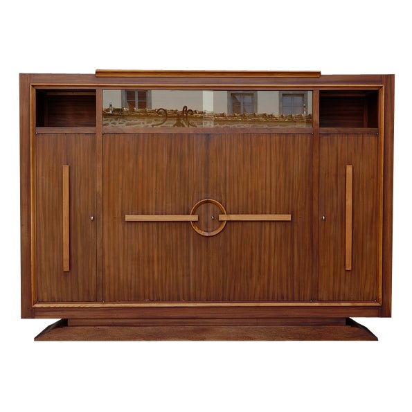 Modernist Art Deco Bookcase / Cabinet attributed to Auguste Vallin, France, 1930s For Sale