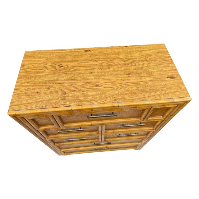 Lea Faux Bamboo Rattan Dresser High Chest Drawers Chairish