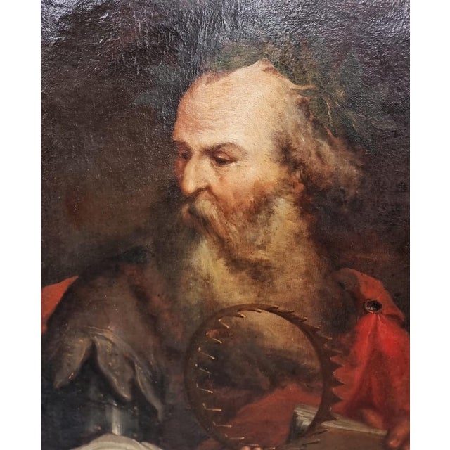 Circle of Luca Giordano, Archimedes of Syracuse, 1600s, Oil on Canvas For Sale - Image 7 of 12