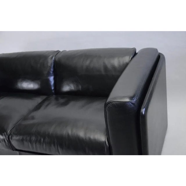 Italian Black Leather Sofa by Tito Agnoli for Poltrona Frau, 1994 For Sale - Image 10 of 12
