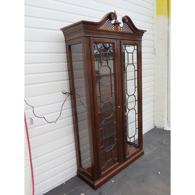 Harden Chippendale Tall Large Display China Cabinet 6606 For Sale - Image 16 of 18