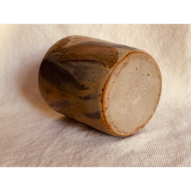 Hand-Painted Stoneware Vase by Vermont Potter Joe Gilmartin For Sale - Image 6 of 12