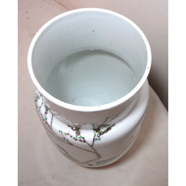 Rare Antique Republic of China Chinese Porcelain Pottery Famille Rose Vase Jar For Sale - Image 11 of 12