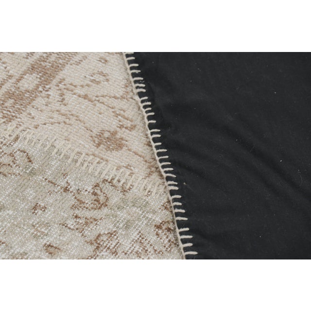 Textile Vintage Patchwork Rug in Beige-Brown With Floral Patterns | Rug & Kilim For Sale - Image 7 of 7