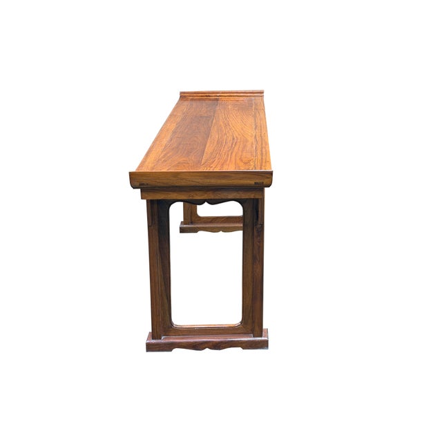 Enhance your living space with this exquisite vintage Asian wooden console table, masterfully crafted to embody timeless...