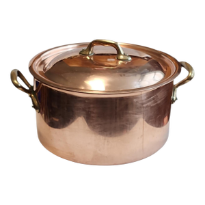 Vintage Mauviel Williams Sonoma Ten Inch Lidded Copper Stew Pot